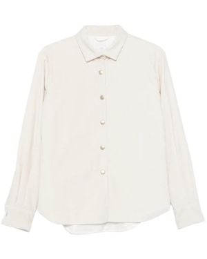 Eleventy Chemise En Velours Côtelé À Manches Longues - White