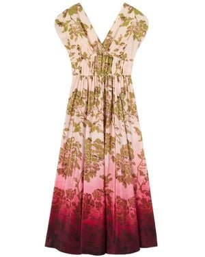 La DoubleJ Vestido Waldorf Oasis Ombré Placée - Blanco