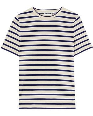 Jil Sander Striped Cotton T-Shirt - White