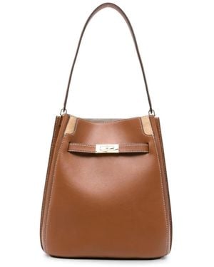 Tory Burch Lee Radziwill Leather Bucket Bag - Brown