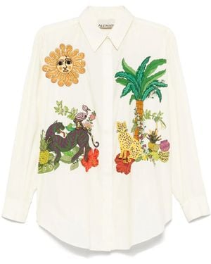 ALÉMAIS T-Shirt Con Ricamo Tiger - Bianco