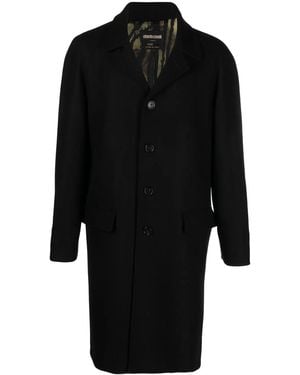 Roberto Cavalli ロング シングルコート - ブラック