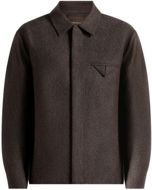 Manière De Voir Elliot Mélange-Effect Tailored Shirt - Grey