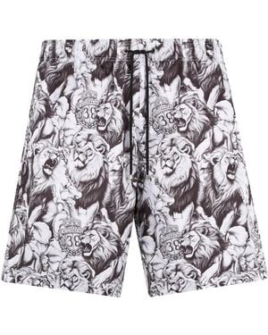 Billionaire Costume Da Bagno Con Stampa Animalier - Bianco