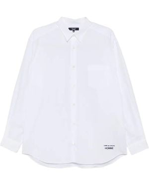 Comme des Garçons Logo-Embroidered Cotton Shirt - White