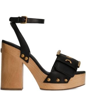Dolce & Gabbana Buckle Studded Sandals - Black