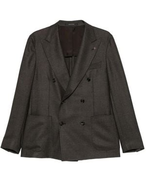 Tagliatore Blazer À Boutonnière Croisée Et Poches Plaquées - Black