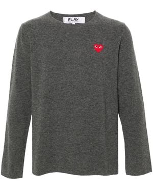 COMME DES GARÇONS PLAY Heart-Patch Wool Jumper - Grey