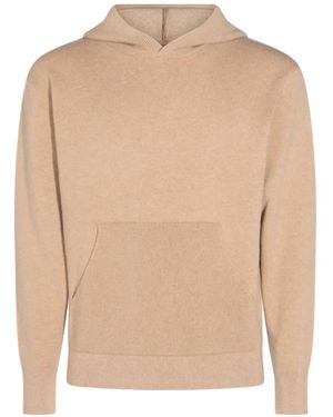 Canali Knitted Pouch-Pocket Hoodie - Natural