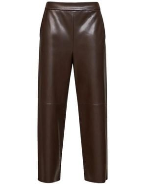 Max Mara Leather-Effect Straight-Leg Pants - Multicolor