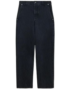 Loewe Vaqueros Rectos Con Parche De Piel - Azul