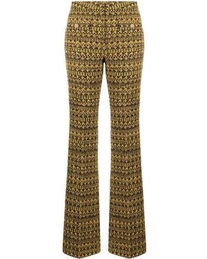 Alessandra Rich Graphic-Print Tailored Pants - Green