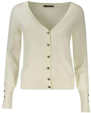Guess Cardigan À Col V - Blanc