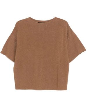 Fabiana Filippi Round-Neck T-Shirt - Brown