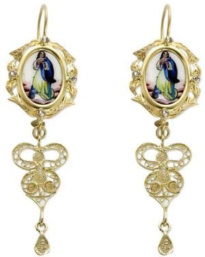 Dolce & Gabbana シシリー サファイア ピアス 18kイエローゴールド - メタリック