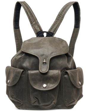 OPEN YY Mochila con bolsillos con solapa - Negro