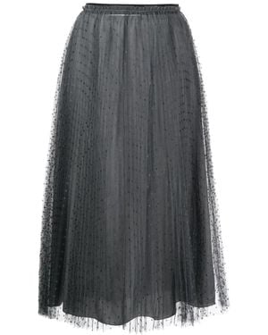 RED Valentino Point D'Esprit Midi Skirt - Gray
