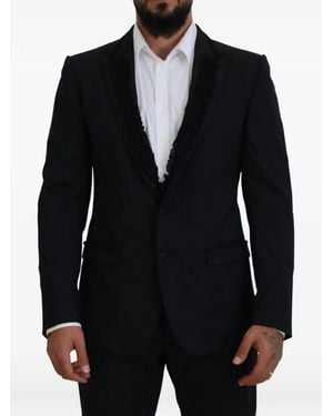 Dolce & Gabbana Martini Ruffle-Detail Suit - Blue