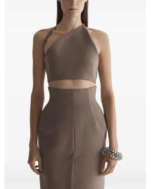 Mugler Cropped Top - Brown