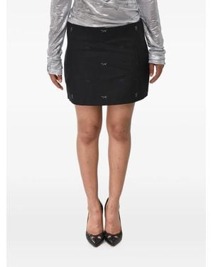 Off-White c/o Virgil Abloh Wool-Blend Jacquard Mini Skirt With Side Zip - Black