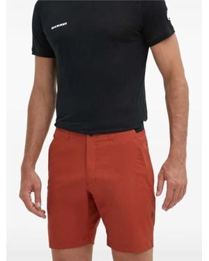 Peak Performance Logo-Print Zip-Pocket Shorts - Red