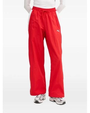 PUMA Pantalones De Chándal T7 Con Logo Bordado - Rojo