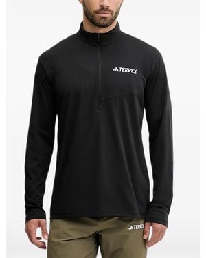 adidas Quarter-Zip T-Shirt - Black
