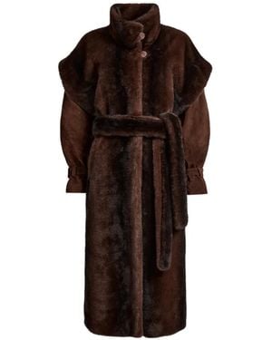 DUCIE Harper Faux-Fur Coat - Brown