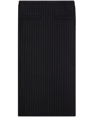 Courreges Heritage Pinstripe Long Skirt - Black