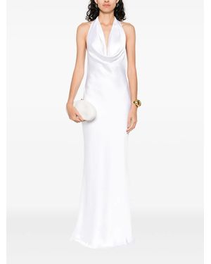 Norma Kamali Women's Tie Front Halter Dress - Knee Length With Open Back