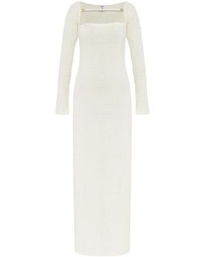 CASABLANCA Texturierte Maxikleid - Weiß
