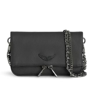 Zadig & Voltaire Rock Leather Clutch Bag - Grey
