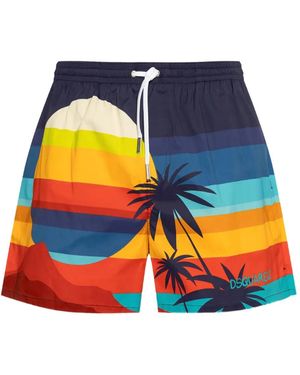 DSquared² Zwembroek Met Print - Oranje