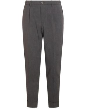 GTA IL PANTALONE Pleat-Detail Herringbone Pants - Gray