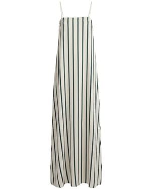 Bondi Born Cannes Striped Silk Maxi Dress - White