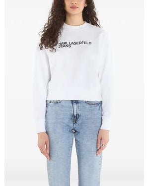 KARL LAGERFELD K/Essential Logo-Print Sweatshirt - White