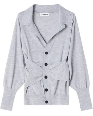 Lanvin Button Long-Sleeve Cardigan - Gray