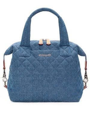 MZ Wallace Small Sutton Deluxe Quilted Tote Bag - Blue