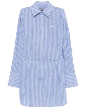 WRSTBHVR Pinstripe-Pattern Mini Shirt Dress - Blue