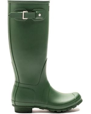 HUNTER Logo-Appliqué Rain Boots - Green