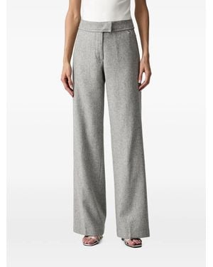 Silvian Heach Logo-Plaque Wide-Leg Pants - Gray