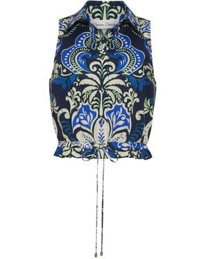 Cara Cara Hannah Collared Button-Down Top - Blue