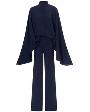 Taller Marmo Eolia Cape-Sleeve Jumpsuit - Blue