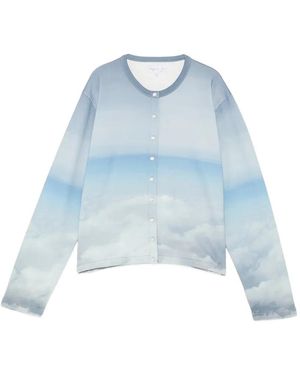agnès b. Photo-Printed Cardigan - Blue