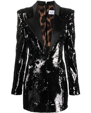 Philipp Plein Sequin-Embellished Fitted Blazer Dress - Black