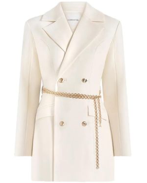 Manière De Voir Zara Double Breasted Blazer Dress With Chain - White