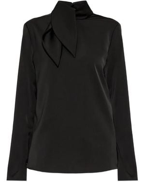 Emporio Armani Haut En Satin À Col Lavallière - Black