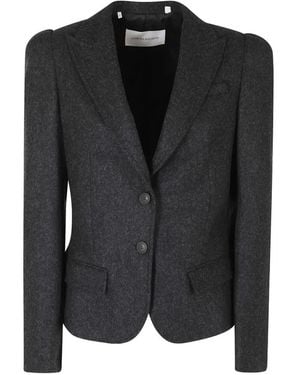 7 For All Mankind Puff-Shoulder Single-Breasted Blazer - Black