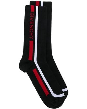 Givenchy Logo Stripe Intarsia Socks - Black