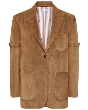 Thom Browne Sportcoat Suede Armband Blazer - Brown